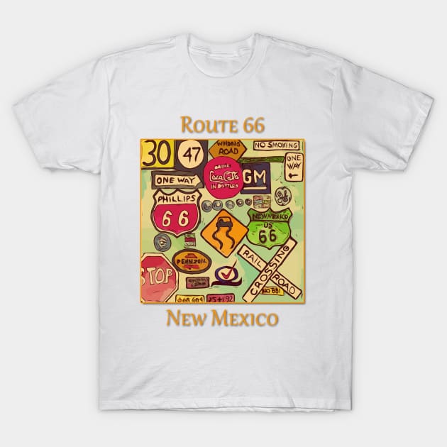 Signs from the historic Route 66 T-Shirt by WelshDesigns